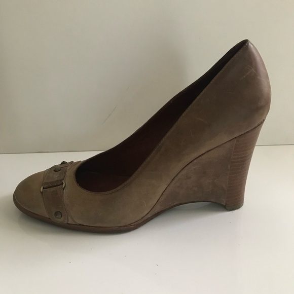 Modern Vintage brown leather wedge 39 Italy - Picture 1 of 5
